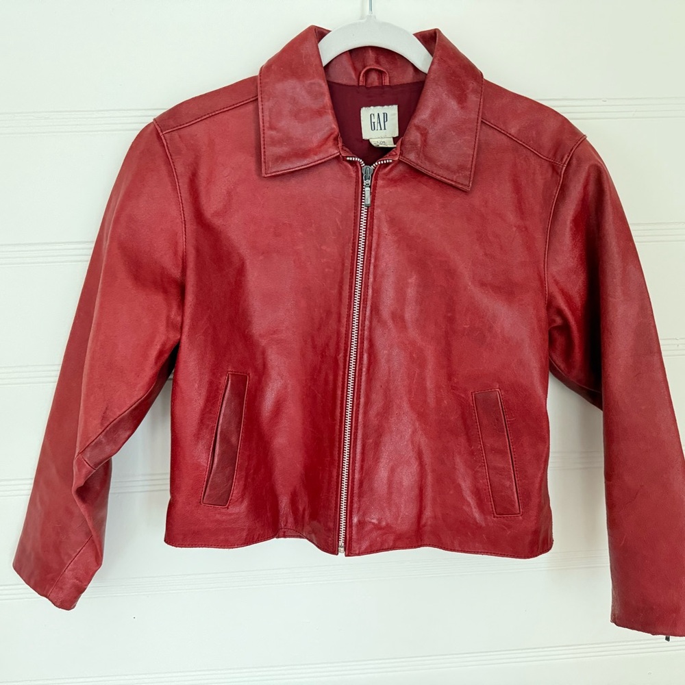 GAP Vitnage Women's Red Leather Jacket